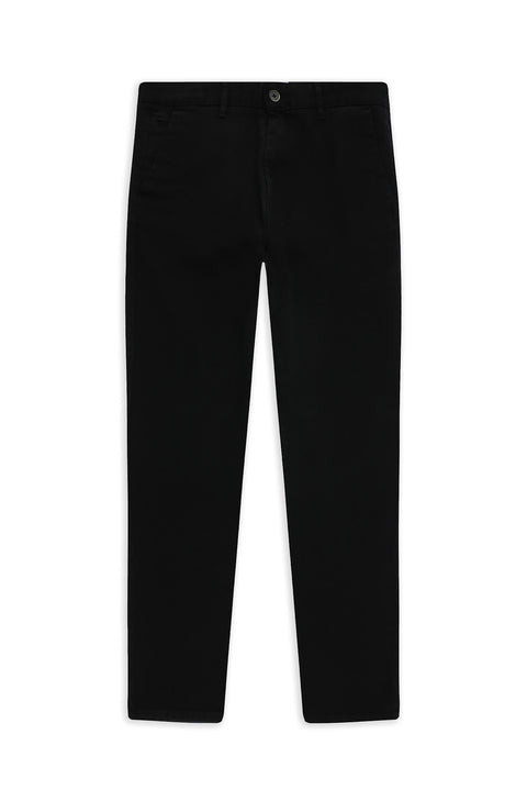 Siyah 6 Drop Regular Fit Standart Kesim Likralı Kanvas / Chino Pantolon