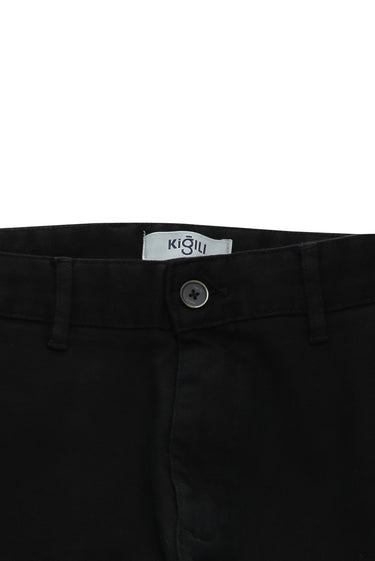Siyah Regular Fit Likralı Kanvas / Chino Pantolon