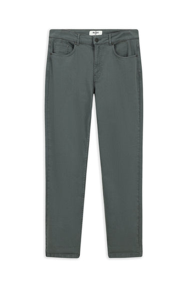 Orta Gri Regular Fit Likralı Kanvas / Chino Pantolon