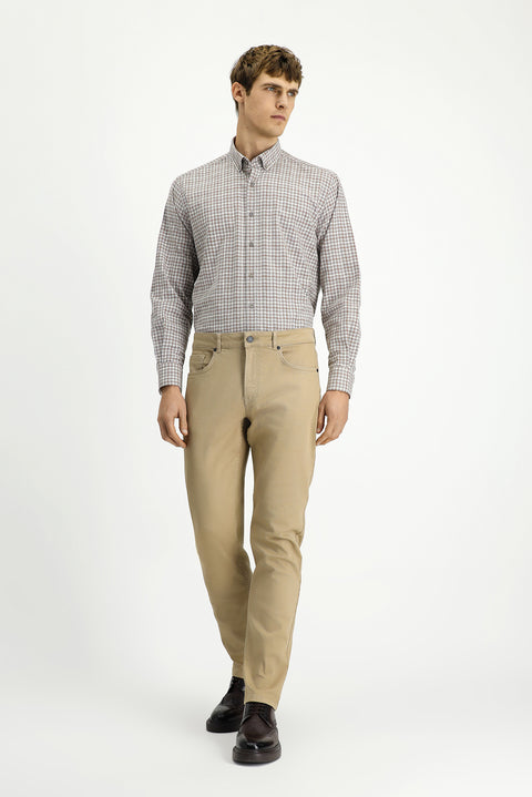 Açık Bej 6 Drop Regular Fit Standart Kesim Likralı Kanvas / Chino Pantolon