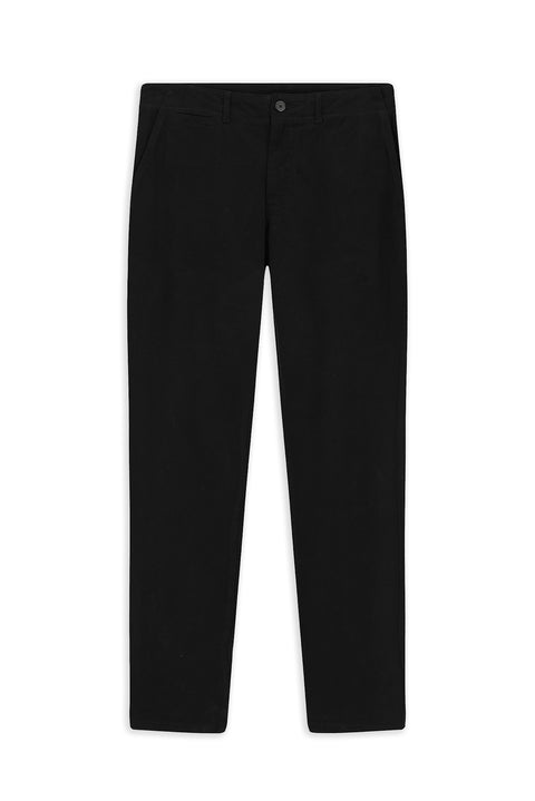 Siyah Regular Fit Standart Kesim Likralı Kanvas / Chino Pantolon