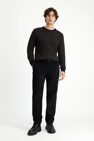  Siyah Regular Fit Likralı Kanvas / Chino Pantolon