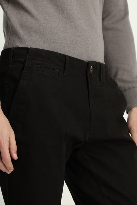 Orta Kahve 6 Drop Regular Fit Standart Kesim Likralı Kanvas / Chino Pantolon