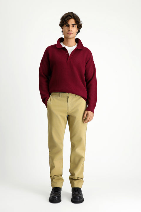 Açık Bej 6 Drop Regular Fit Standart Kesim Likralı Kanvas / Chino Pantolon