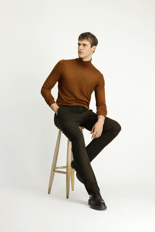  Orta Haki Regular Fit Likralı Kanvas / Chino Pantolon