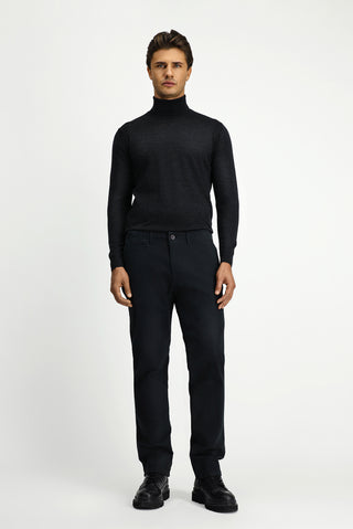  Orta Antrasit Regular Fit Likralı Kanvas / Chino Pantolon