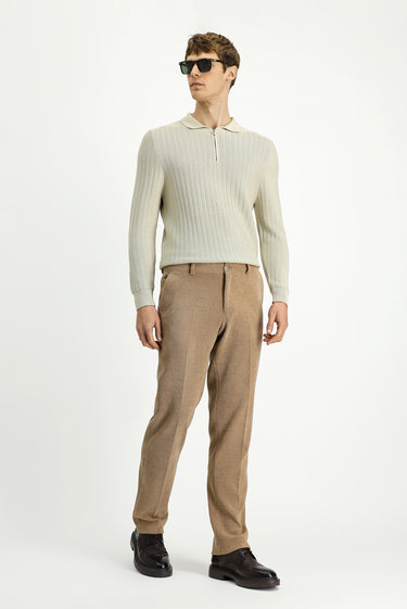  Orta Bej Regular Fit Likralı Kanvas / Chino Pantolon