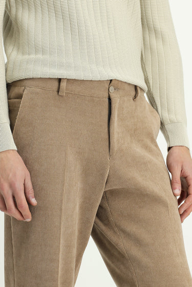 Orta Bej Regular Fit Likralı Kanvas / Chino Pantolon