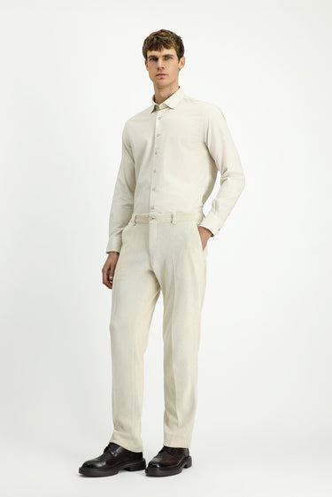  Ekru Regular Fit Likralı Kanvas / Chino Pantolon