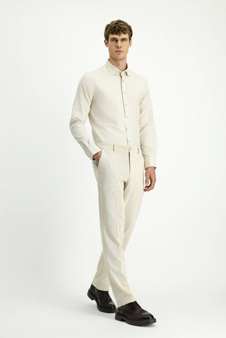  Ekru Regular Fit Likral? Kanvas / Chino Pantolon-Ki??l?