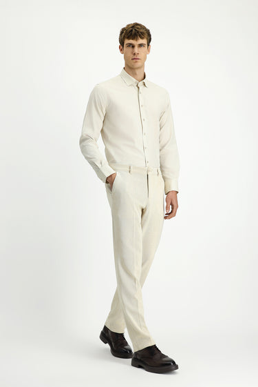  Ekru Regular Fit Likralı Kanvas / Chino Pantolon