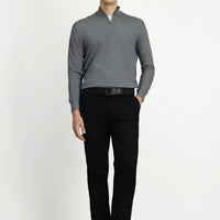 Siyah Regular Fit Standart Kesim Yandan Cep Likralı Kanvas / Chino Pantolon