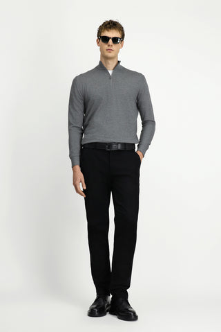  Siyah Regular Fit Standart Kesim Yandan Cep Likralı Kanvas / Chino Pantolon