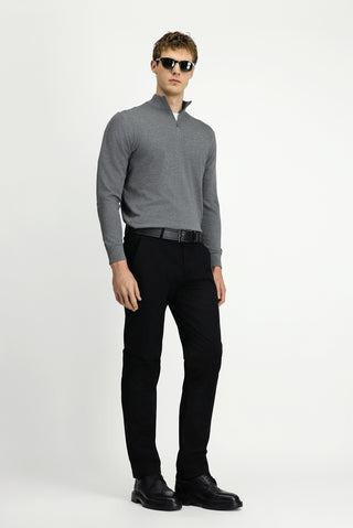 Siyah Regular Fit Standart Kesim Yandan Cep Likralı Kanvas / Chino Pantolon