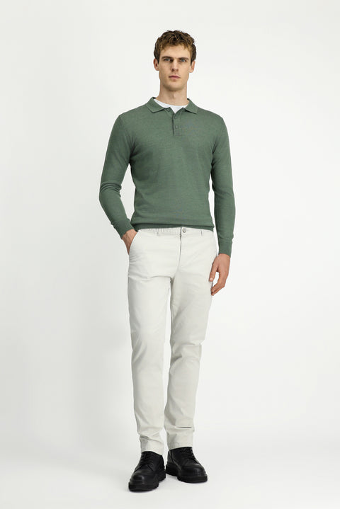 Açık Gri 4 Drop Relaxed Fit Rahat Kesim Yandan Cep Likralı Kanvas / Chino Pantolon