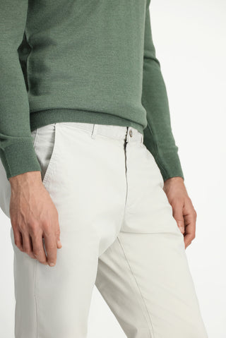  Açık Gri 4 Drop Relaxed Fit Rahat Kesim Yandan Cep Likralı Kanvas / Chino Pantolon