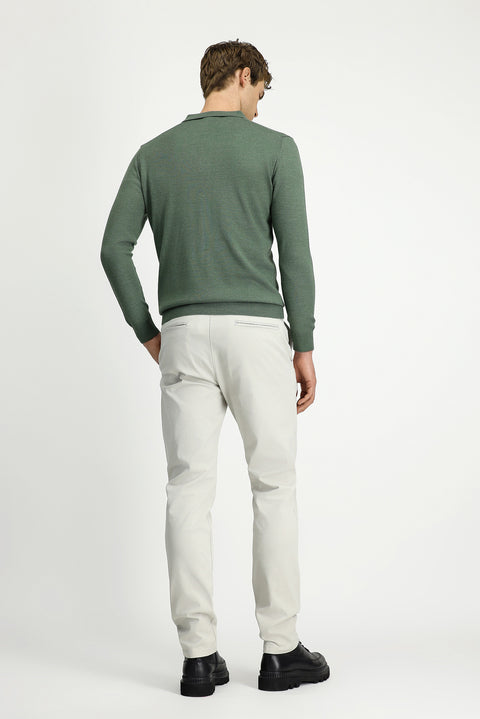 Açık Gri 6 Drop Regular Fit Standart Kesim Yandan Cep Likralı Kanvas / Chino Pantolon