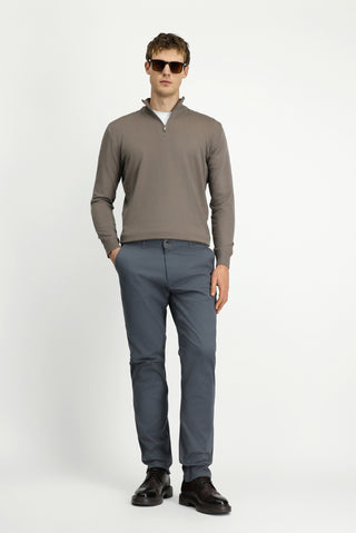  Orta Füme Regular Fit Standart Kesim Yandan Cep Likralı Kanvas / Chino Pantolon