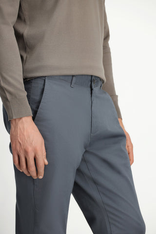  Orta Füme 4 Drop Relaxed Fit Rahat Kesim Yandan Cep Likralı Kanvas / Chino Pantolon