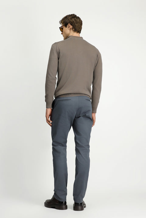 Orta Füme 6 Drop Regular Fit Standart Kesim Yandan Cep Likralı Kanvas / Chino Pantolon