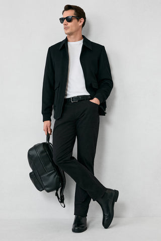  Siyah 6 Drop Regular Fit Standart Kesim Likralı Esnek Kanvas / Chino Pantolon