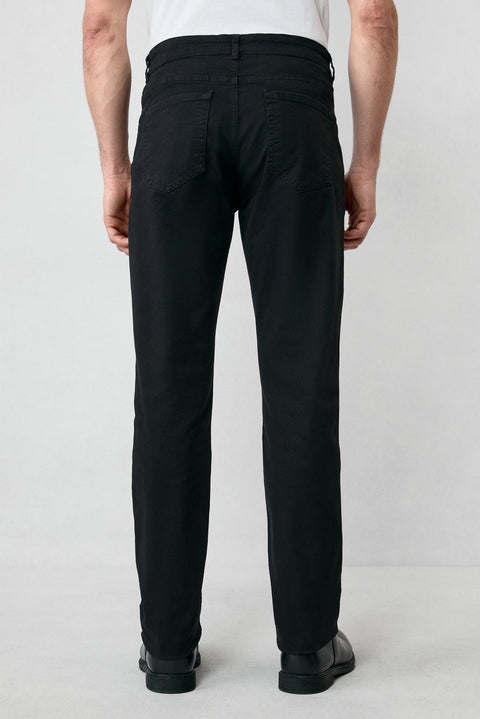 Siyah Regular Fit Standart Kesim Likralı Esnek Kanvas / Chino Pantolon