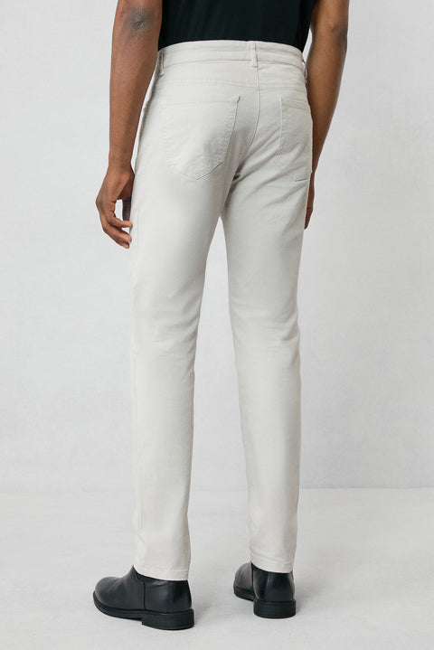 Açık Gri Slim Fit Dar Kesim Likralı Esnek Kanvas / Chino Pantolon