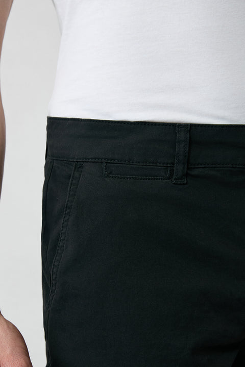 Siyah 6 Drop Regular Fit Standart Kesim Likralı Esnek Yandan Cep Kanvas / Chino Pantolon