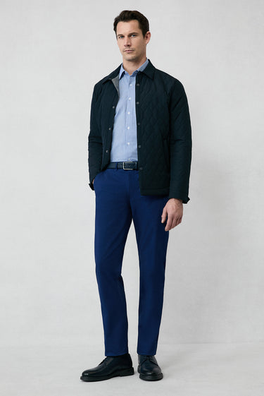 Orta Lacivert 6 Drop Regular Fit Standart Kesim Pamuklu Spor Pantolon