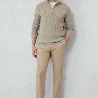 Orta Bej 6 Drop Regular Fit Standart Kesim Pamuklu Spor Pantolon