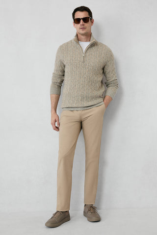 Orta Bej 6 Drop Regular Fit Standart Kesim Pamuklu Spor Pantolon