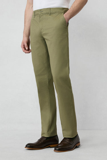 Orta Haki 6 Drop Regular Fit Standart Kesim Pamuklu Spor Pantolon