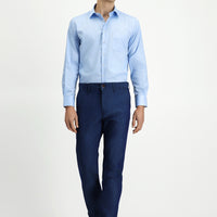 Koyu Lacivert Regular Fit Lyocell Karışımlı Kanvas / Chino Pantolon
