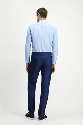  Koyu Lacivert 6 Drop Regular Fit Standart Kesim Lyocell Karışımlı Kanvas / Chino Pantolon