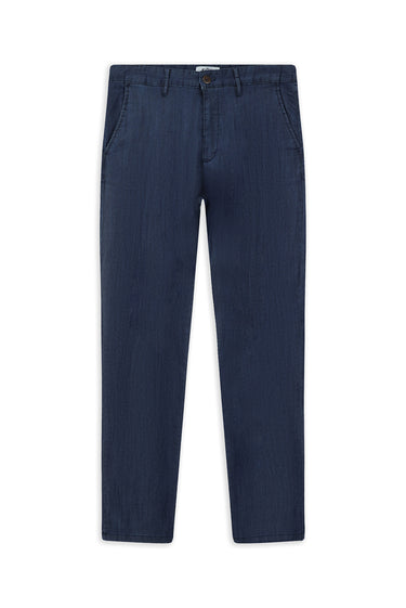 Koyu Lacivert Regular Fit Lyocell Karışımlı Kanvas / Chino Pantolon