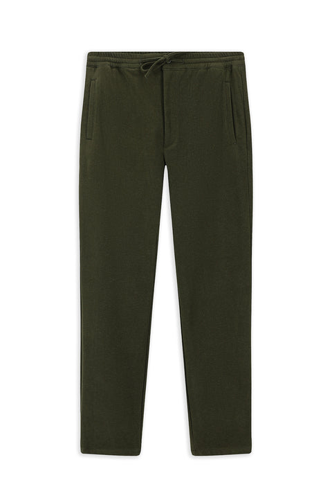 Orta Haki 6 Drop Regular Fit Standart Kesim Beli Lastikli İpli Örme Jogger Pantolon