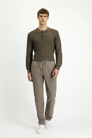  Orta Vizon Regular Fit Beli Lastikli İpli Örme Jogger Pantolon