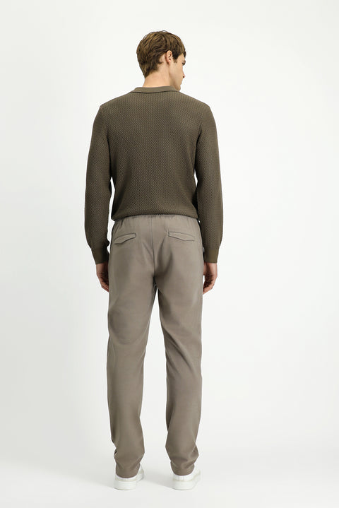 Orta Vizon 6 Drop Regular Fit Standart Kesim Beli Lastikli İpli Örme Jogger Pantolon