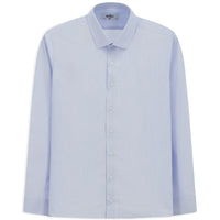 Mavi Uzun Kol Slim Fit Dar Kesim Pamuk Klasik Çizgili Gömlek