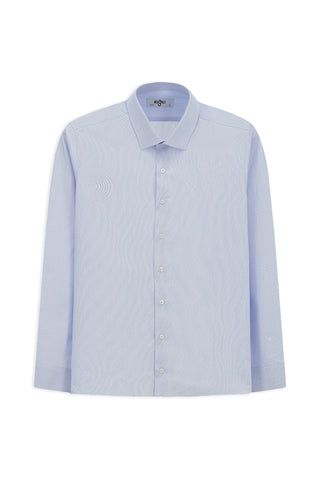  Mavi Uzun Kol Slim Fit Dar Kesim Pamuk Klasik Çizgili Gömlek