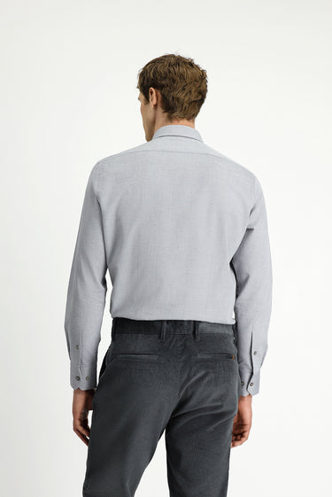 Açık Füme Uzun Kol Slim Fit Dar Kesim Desenli Pamuk Gömlek