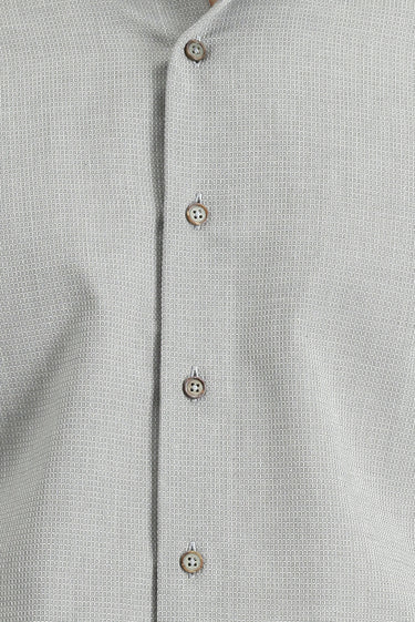 Açık Füme Uzun Kol Slim Fit Dar Kesim Desenli Pamuk Gömlek