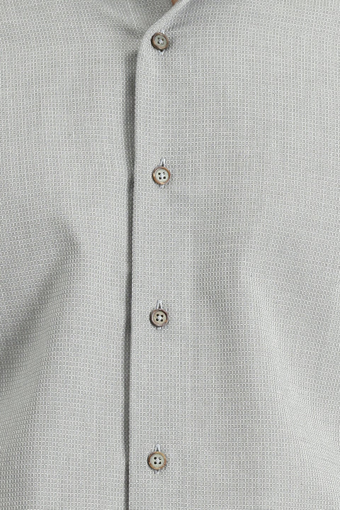 Açık Füme Uzun Kol Slim Fit Dar Kesim Desenli Pamuk Gömlek