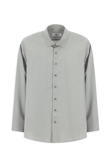 Açık Füme Uzun Kol Slim Fit Dar Kesim Desenli Pamuk Gömlek