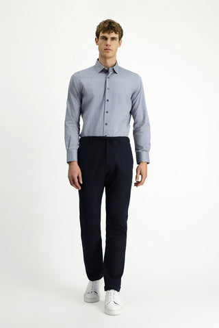  Açık Lacivert Uzun Kol Slim Fit Dar Kesim Desenli Pamuk Gömlek