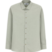 Çağla Yeşili Uzun Kol Slim Fit Dar Kesim Desenli Pamuk Gömlek