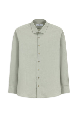  Çağla Yeşili Uzun Kol Slim Fit Dar Kesim Desenli Pamuk Gömlek