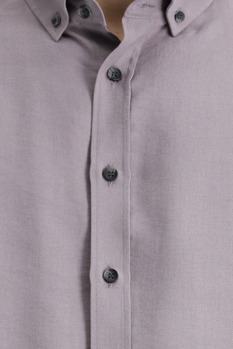 Lila Uzun Kol Oversize Ekstra Rahat Kesim Düğmeli Yaka Lyocell Karışımlı Gömlek