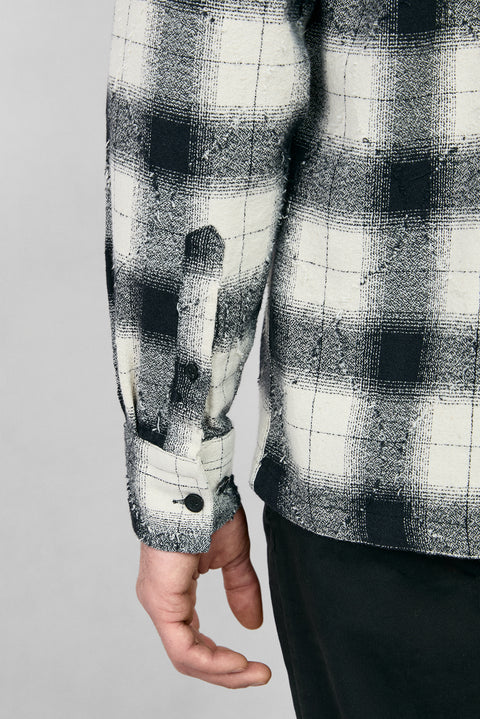 Siyah Uzun Kol Oversize Ekstra Rahat Kesim Ekose Pamuk Oduncu Kışlık Gömlek