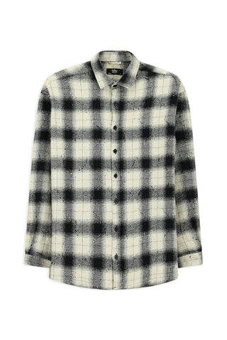  Siyah Uzun Kol Oversize Ekstra Rahat Kesim Ekose Pamuk Oduncu Kışlık Gömlek